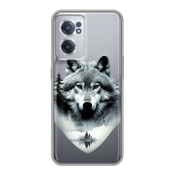 Силиконовый чехол на OnePlus Nord CE 2 5G с принтом Волк в лесу Силиконовый чехол на OnePlus Nord CE 2 5G с принтом Волк в лесу