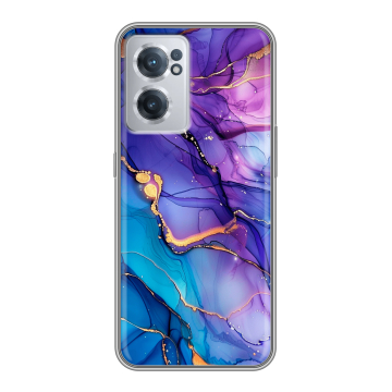 Силиконовый чехол на OnePlus Nord CE 2 5G с принтом синий мрамор Силиконовый чехол на OnePlus Nord CE 2 5G с принтом синий мрамор