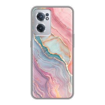 Силиконовый чехол на OnePlus Nord CE 2 5G с принтом розовый мрамор Силиконовый чехол на OnePlus Nord CE 2 5G с принтом розовый мрамор