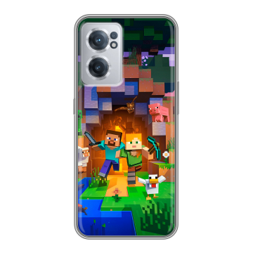 Силиконовый чехол на OnePlus Nord CE 2 5G с принтом Майнкрафт Minecraft Силиконовый чехол на OnePlus Nord CE 2 5G с принтом Майнкрафт Minecraft