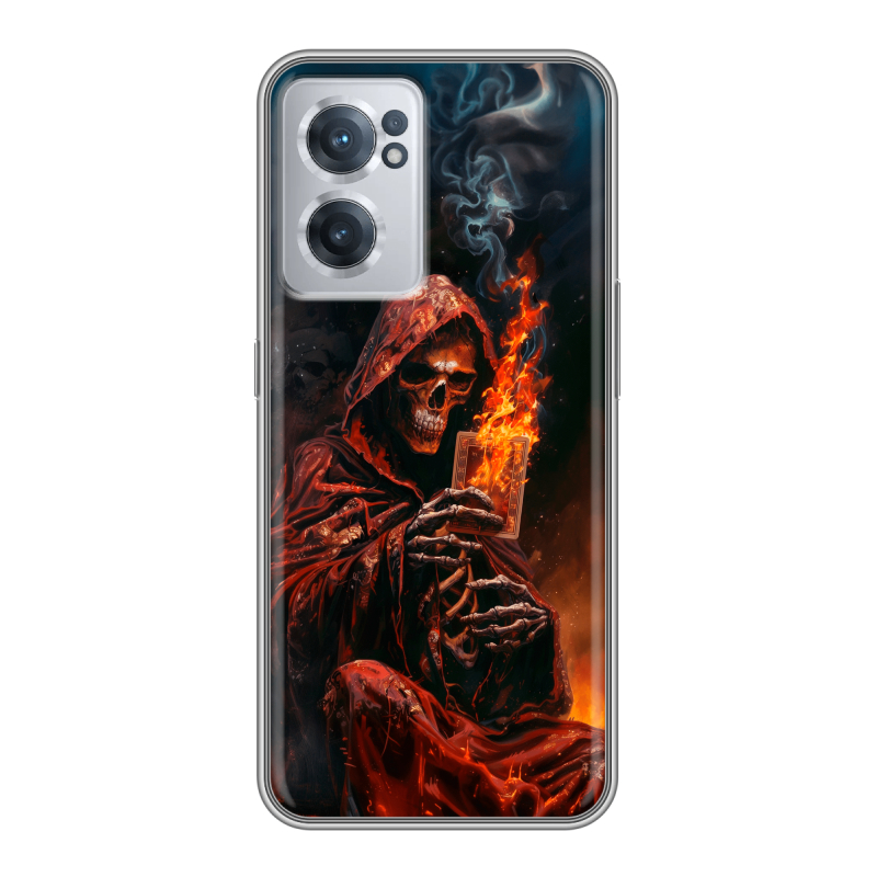Силиконовый чехол на OnePlus Nord CE 2 5G с принтом Скелет и карты Силиконовый чехол на OnePlus Nord CE 2 5G с принтом Скелет и карты