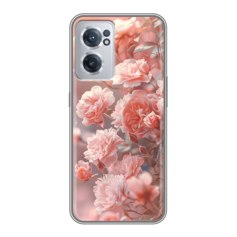 Силиконовый чехол на OnePlus Nord CE 2 5G с принтом Розовые розы Силиконовый чехол на OnePlus Nord CE 2 5G с принтом Розовые розы