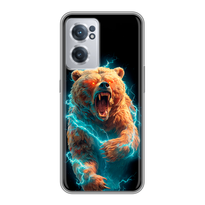 Силиконовый чехол на OnePlus Nord CE 2 5G с принтом Медведь Силиконовый чехол на OnePlus Nord CE 2 5G с принтом Медведь