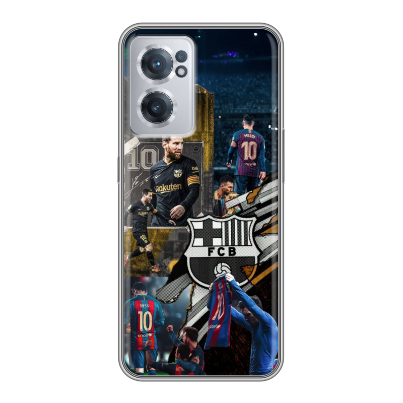 Силиконовый чехол на OnePlus Nord CE 2 5G с принтом Messi Barcelona Силиконовый чехол на OnePlus Nord CE 2 5G с принтом Messi Barcelona