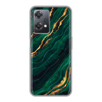 Силиконовый чехол на OnePlus Nord CE 2 Lite с принтом Мрамор зеленое золото