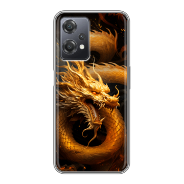 Силиконовый чехол на OnePlus Nord CE 2 Lite с принтом Золотой дракон Силиконовый чехол на OnePlus Nord CE 2 Lite с принтом Золотой дракон