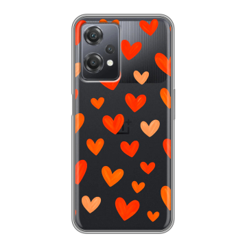 Силиконовый чехол на OnePlus Nord CE 2 Lite с принтом Сердечки