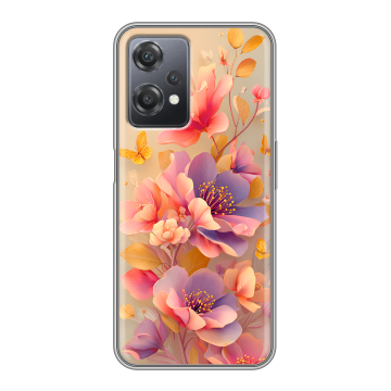Силиконовый чехол на OnePlus Nord CE 2 Lite с принтом Цветы и бабочки