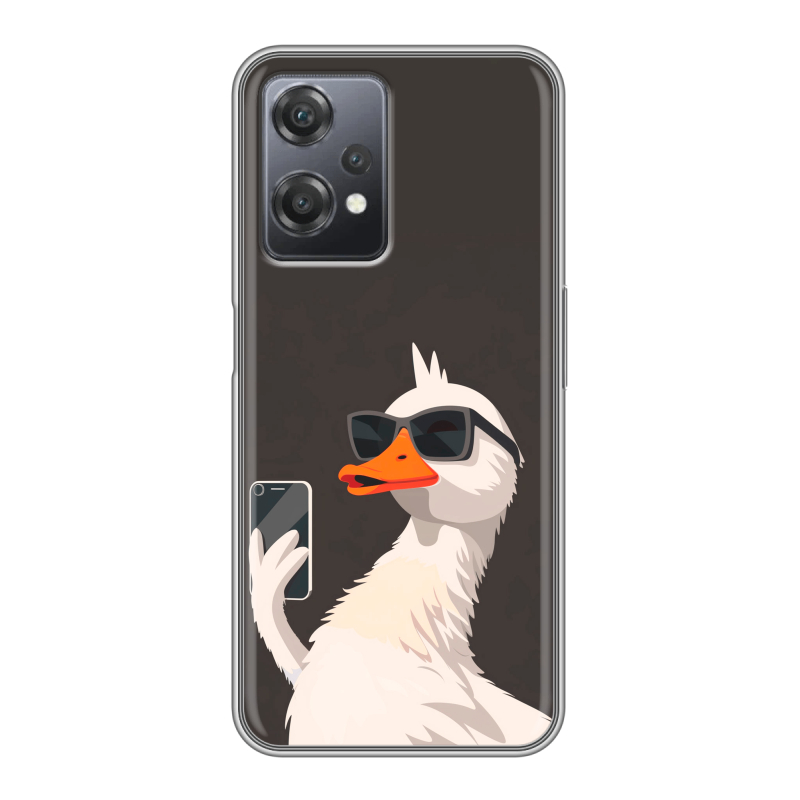 Силиконовый чехол на OnePlus Nord CE 2 Lite с принтом утка в очках Силиконовый чехол на OnePlus Nord CE 2 Lite с принтом утка в очках