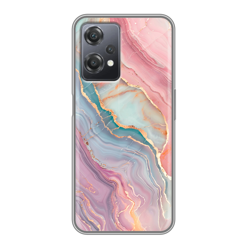 Силиконовый чехол на OnePlus Nord CE 2 Lite с принтом розовый мрамор Силиконовый чехол на OnePlus Nord CE 2 Lite с принтом розовый мрамор