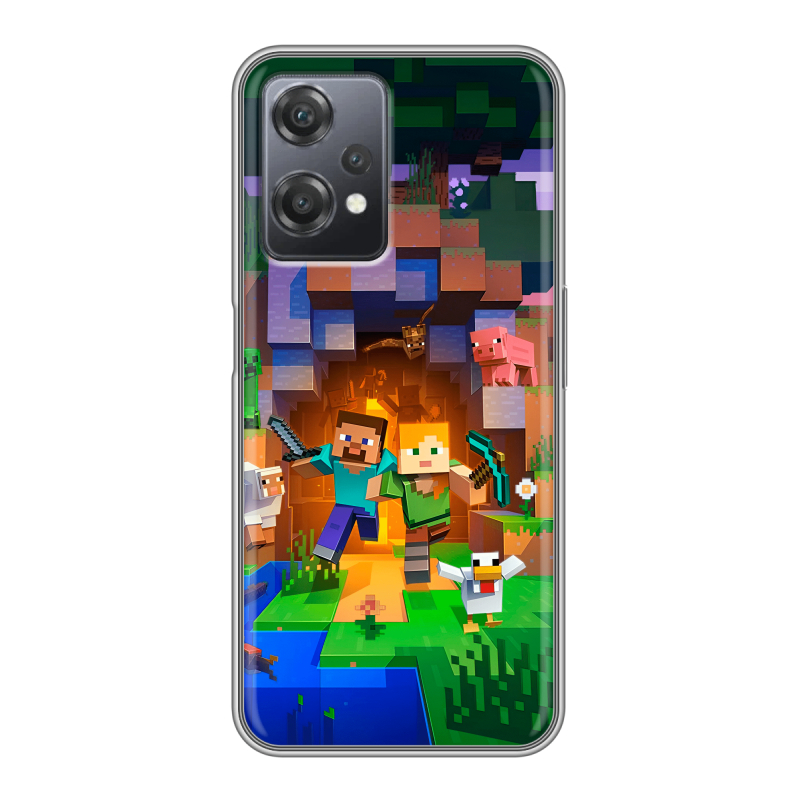 Силиконовый чехол на OnePlus Nord CE 2 Lite с принтом Майнкрафт Minecraft Силиконовый чехол на OnePlus Nord CE 2 Lite с принтом Майнкрафт Minecraft