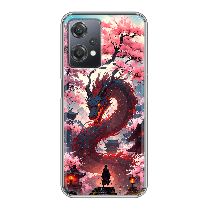Силиконовый чехол на OnePlus Nord CE 2 Lite с принтом Дракон Японский Силиконовый чехол на OnePlus Nord CE 2 Lite с принтом Дракон Японский