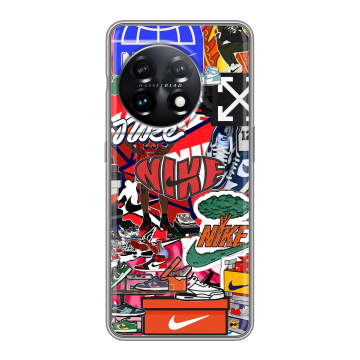 Силиконовый чехол на OnePlus 11 с принтом Найк Nike яркий