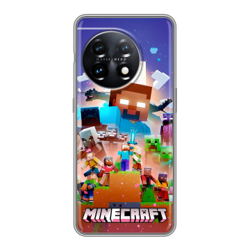 Силиконовый чехол на OnePlus 11 с принтом Майнкрафт Minecraft