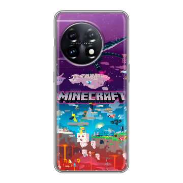 Силиконовый чехол на OnePlus 11 с принтом Майнкрафт Minecraft