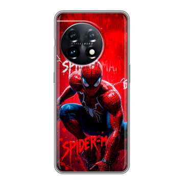 Силиконовый чехол на OnePlus 11 с принтом Spiderman Человек паук