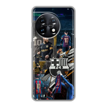 Силиконовый чехол на OnePlus 11 с принтом Messi Barcelona