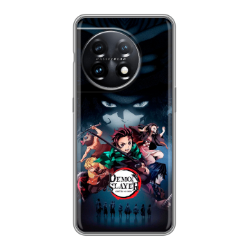 Силиконовый чехол на OnePlus 11 с принтом Demon Slayer Клинок рассекающий демонов Силиконовый чехол на OnePlus 11 с принтом Demon Slayer Клинок рассекающий демонов