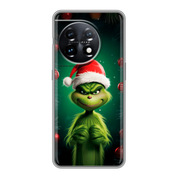 Силиконовый чехол на OnePlus 11 с принтом Гринч Новый год Рождество