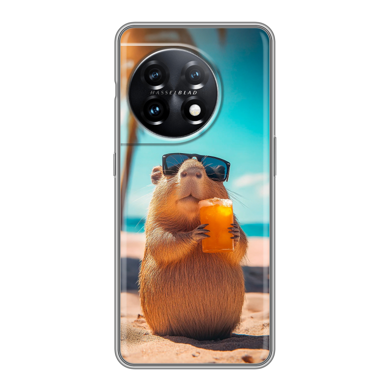 Силиконовый чехол на OnePlus 11 с принтом Капибара Силиконовый чехол на OnePlus 11 с принтом Капибара