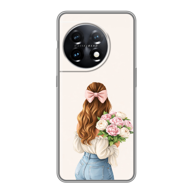 Силиконовый чехол на OnePlus 11 с принтом женский Силиконовый чехол на OnePlus 11 с принтом женский