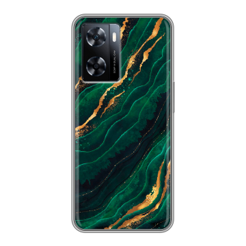 Силиконовый чехол на OnePlus Nord N20 SE с принтом Мрамор зеленое золото