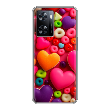 Силиконовый чехол на OnePlus Nord N20 SE с принтом Сердечки