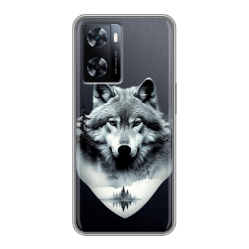 Силиконовый чехол на OnePlus Nord N20 SE с принтом Волк в лесу