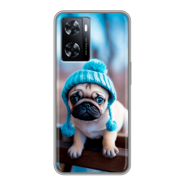 Силиконовый чехол на OnePlus Nord N20 SE с принтом Мопс в шапке