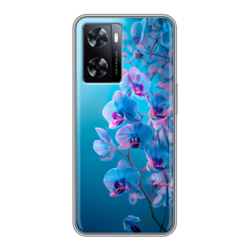 Силиконовый чехол на OnePlus Nord N20 SE с принтом голубые орхидеи