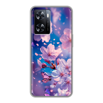 Силиконовый чехол на OnePlus Nord N20 SE с принтом цветы бабочки
