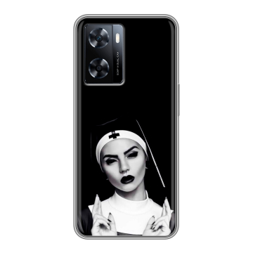 Силиконовый чехол на OnePlus Nord N20 SE с принтом монашка