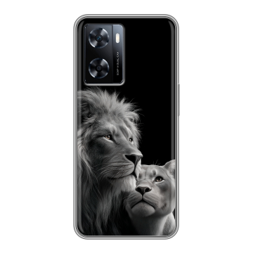 Силиконовый чехол на OnePlus Nord N20 SE с принтом Лев кошки