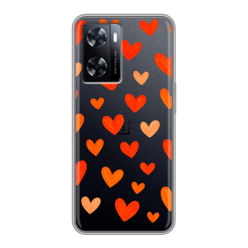 Силиконовый чехол на OnePlus Nord N20 SE с принтом Сердечки