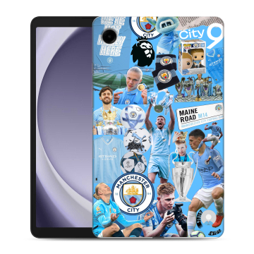 Силиконовый чехол на Samsung Galaxy Tab A9 с принтом Man City Манчестер Сити