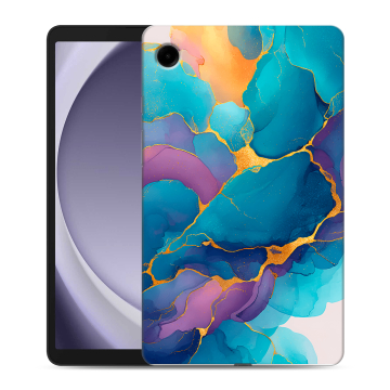 Силиконовый чехол на Samsung Galaxy Tab A9 с принтом Мрамор блестки