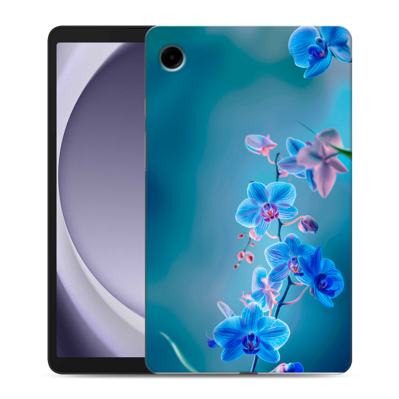 Силиконовый чехол на Samsung Galaxy Tab A9 с принтом Голубые цветы Силиконовый чехол на Samsung Galaxy Tab A9 с принтом Голубые цветы