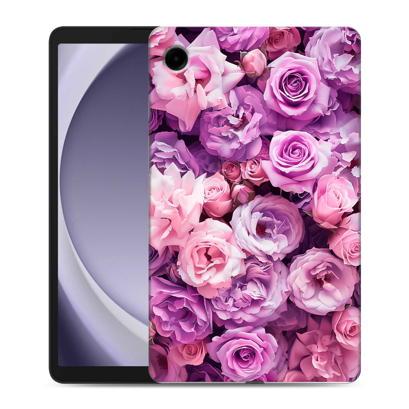 Силиконовый чехол на Samsung Galaxy Tab A9 с принтом лавандовые розы Силиконовый чехол на Samsung Galaxy Tab A9 с принтом лавандовые розы