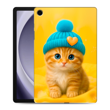 Силиконовый чехол на Samsung Galaxy Tab A9 Plus с принтом Котенок в шапке