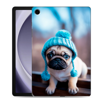 Силиконовый чехол на Samsung Galaxy Tab A9 Plus с принтом Мопс в шапке