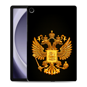 Силиконовый чехол на Samsung Galaxy Tab A9 Plus с принтом Герб России желтый