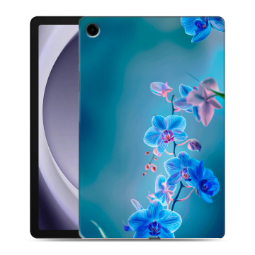 Силиконовый чехол на Samsung Galaxy Tab A9 Plus с принтом Голубые цветы