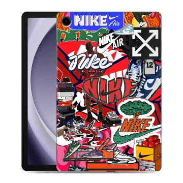 Силиконовый чехол на Samsung Galaxy Tab A9 Plus с принтом Найк Nike яркий