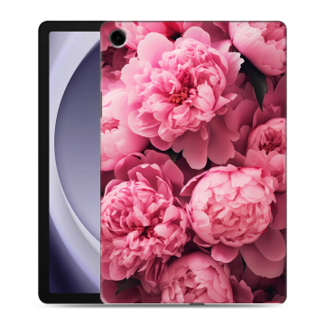 Силиконовый чехол на Samsung Galaxy Tab A9 Plus с принтом цветы пионы