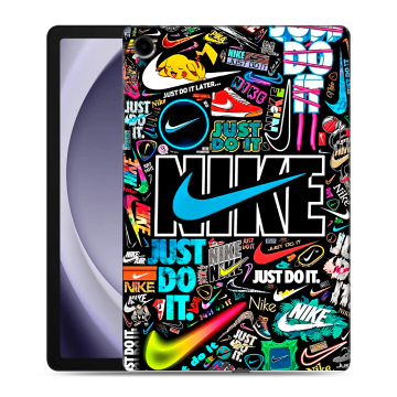 Силиконовый чехол на Samsung Galaxy Tab A9 Plus с принтом найк nike черный Силиконовый чехол на Samsung Galaxy Tab A9 Plus с принтом найк nike черный