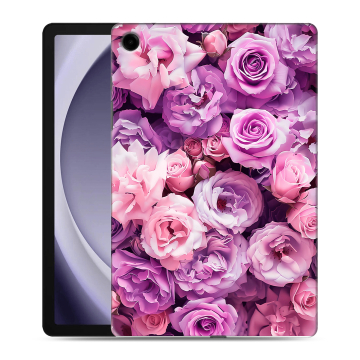 Силиконовый чехол на Samsung Galaxy Tab A9 Plus с принтом лавандовые розы Силиконовый чехол на Samsung Galaxy Tab A9 Plus с принтом лавандовые розы