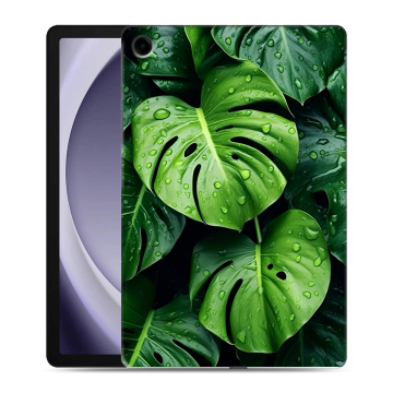 Силиконовый чехол на Samsung Galaxy Tab A9 Plus с принтом Листья
