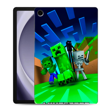 Силиконовый чехол на Samsung Galaxy Tab A9 Plus с принтом Майнкрафт Силиконовый чехол на Samsung Galaxy Tab A9 Plus с принтом Майнкрафт