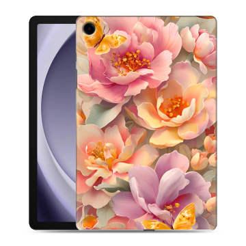 Силиконовый чехол на Samsung Galaxy Tab A9 Plus с принтом Цветы и бабочки Силиконовый чехол на Samsung Galaxy Tab A9 Plus с принтом Цветы и бабочки