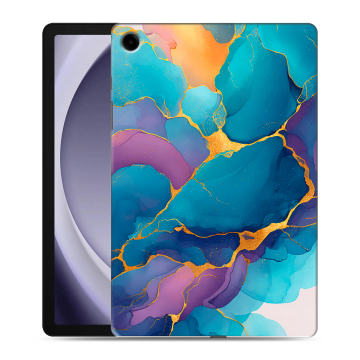 Силиконовый чехол на Samsung Galaxy Tab A9 Plus с принтом Мрамор блестки